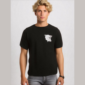 LCM International Men's Size Medium Black Cotton Surfing Skeleton T-Shirt